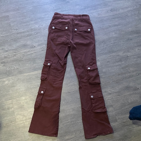 Forever 21 Brown Flare Cargo Jeans - Picture 2 of 3